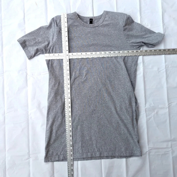 Design Lab Shoulder-Padded Jersey T-Shirt Dress Grey 100% Cotton Women Large - Picture 4 of 11
